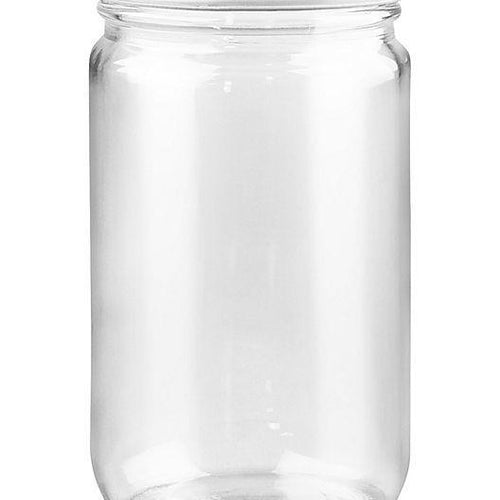 Wide Mouth Glass Jar - Metal Lid - White